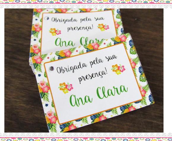 Tag Personalizada para Lembrancinha Hawaii