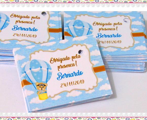 Tag Personalizada para Lembrancinha Ursinho Baloeiro