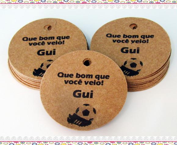 Tags em Papel Kraft - Futebol