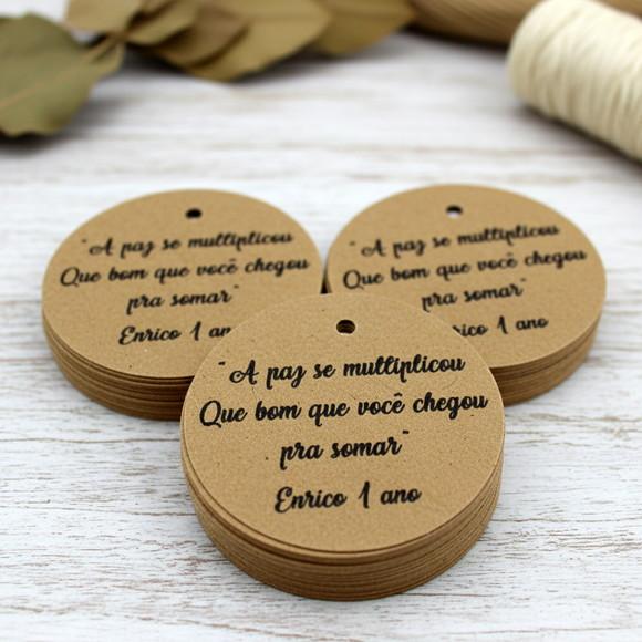 Tags em Papel Kraft - Mensagem Personalizada