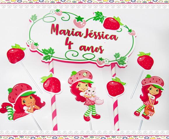 Topo de Bolo Personalizado Moranguinho