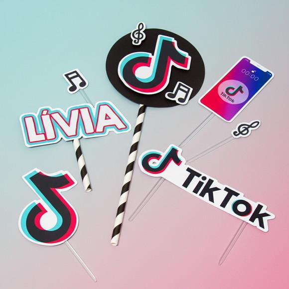 Topo de Bolo Tik Tok