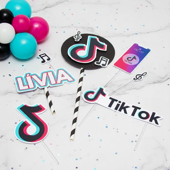 Topo de Bolo Tik Tok