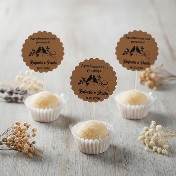 Topper para Docinho Casamento Kraft