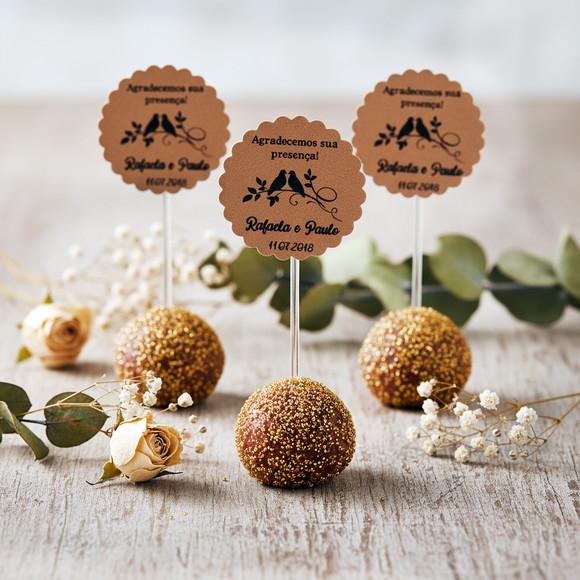 Topper para Docinho Casamento Kraft
