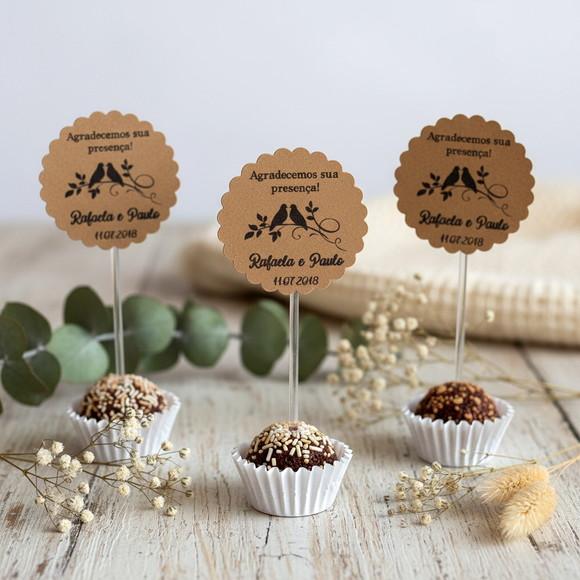 Topper para Docinho Casamento Kraft
