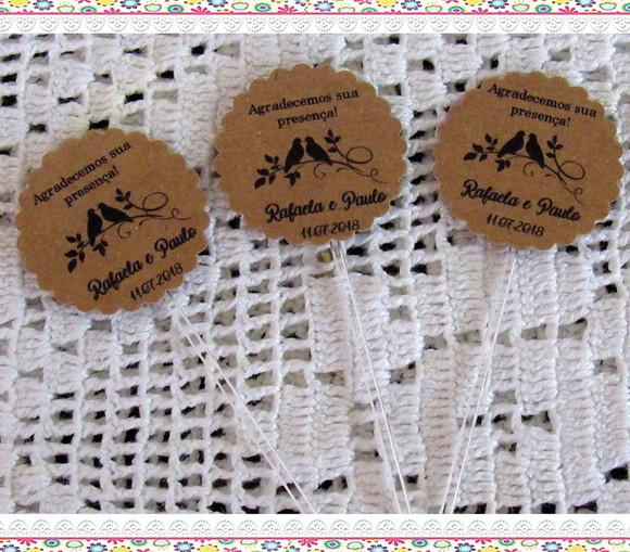 Topper para Docinho Casamento Kraft