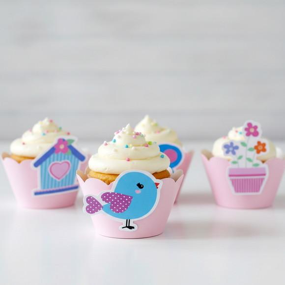 Wrappers Personalizados para Cupcake: Jardim Encantado