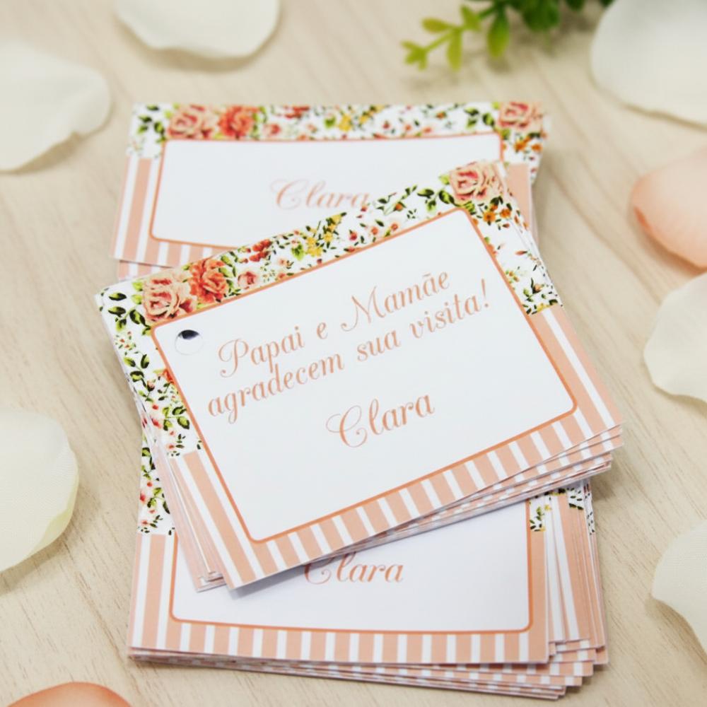 Tag para Lembrancinha Floral Rose
