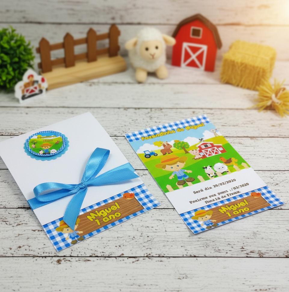 Convite Personalizado Abre e Fecha Fazendinha