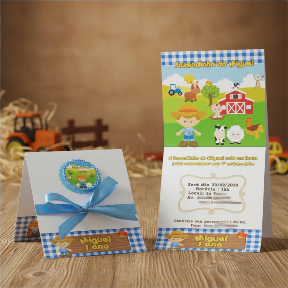 Convite Personalizado Abre e Fecha Fazendinha