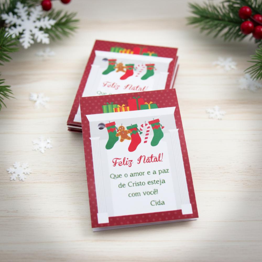 Tag Personalizada Natal Meias Lareira
