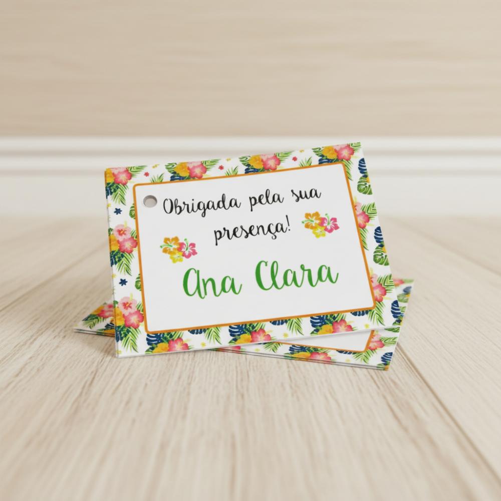 Tag Personalizada para Lembrancinha Hawaii