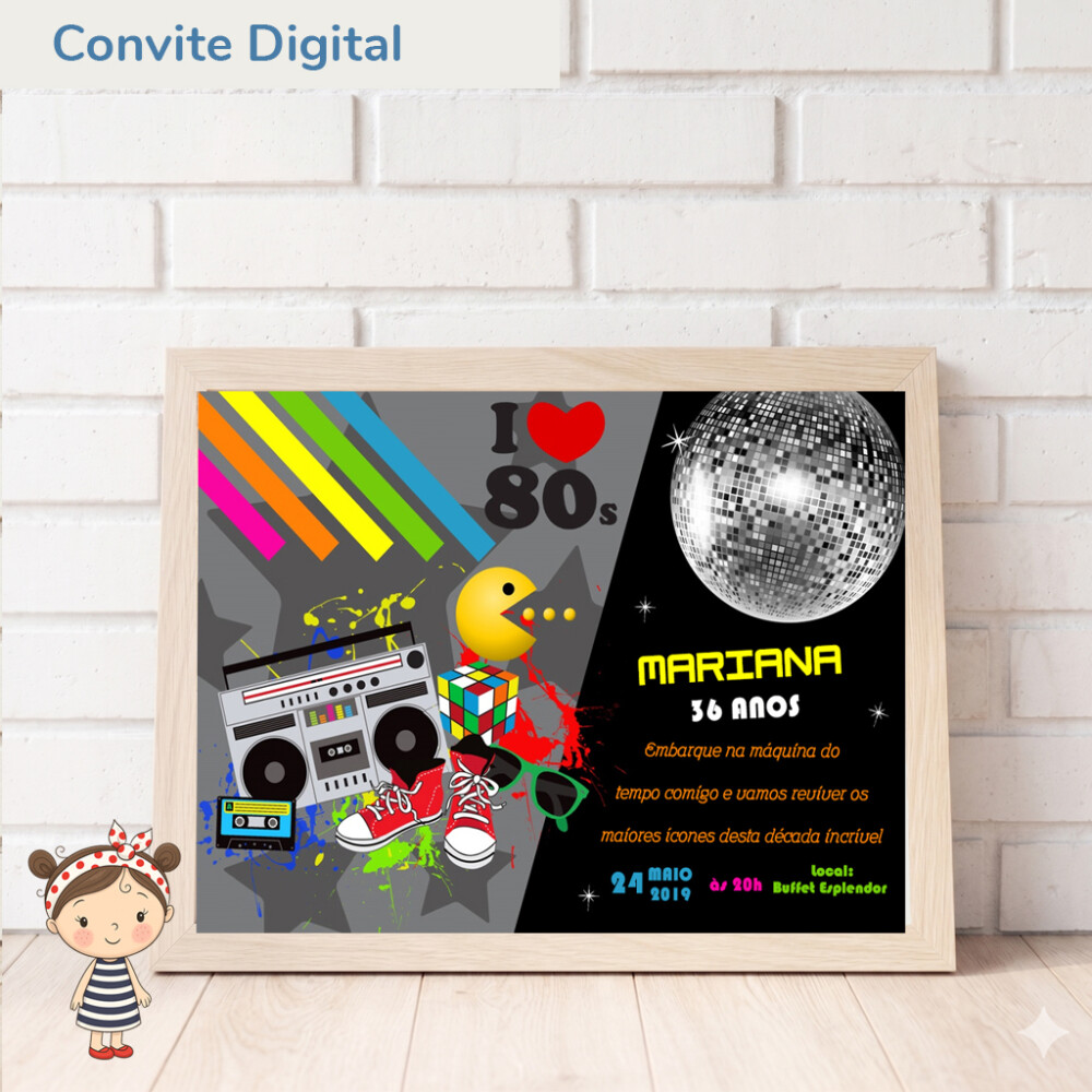 Convite Digital Anos 80