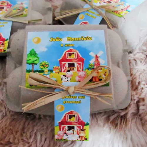 Caixinhas de Ovos personalizadas Fazendinha Menino