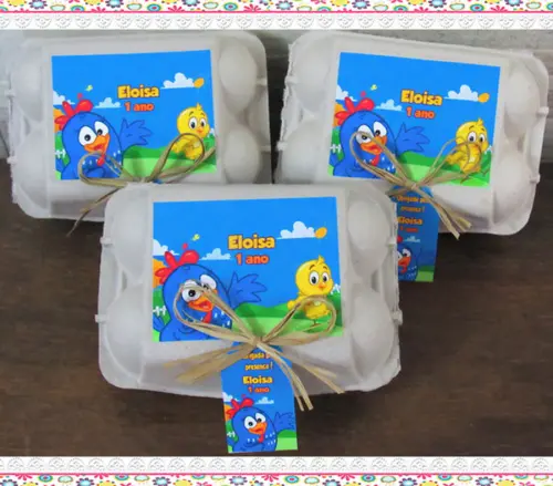 Caixinha de Ovos personalizada Galinha Pintadinha menino