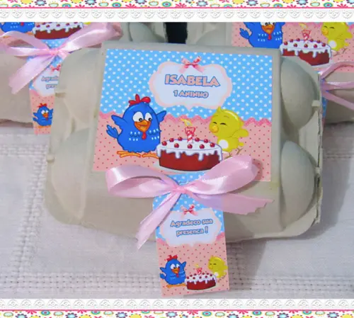 Caixinha de ovos personalizada Galinha Pintadinha Menina