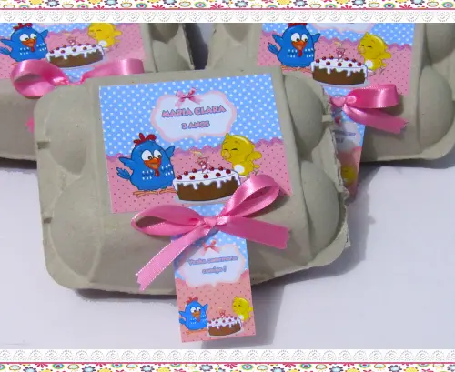 Caixinha de ovos personalizada Galinha Pintadinha Menina