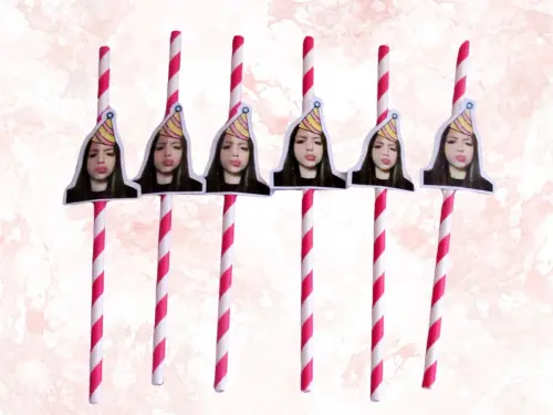 Canudo de papel personalizado com foto