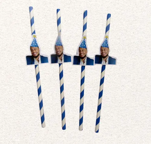 Canudo de papel personalizado com foto