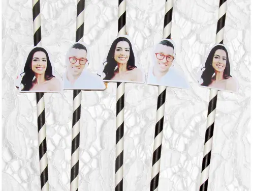 Canudo de papel personalizado com foto