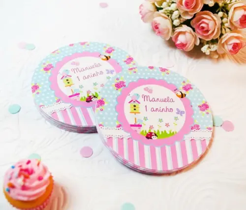 Adesivo Personalizado para Lembrancinha Jardim Encantado
