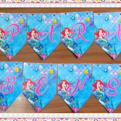Bandeirolas Personalizadas a Pequena Sereia
