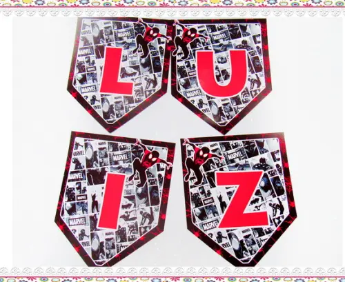 Bandeirolas Personalizadas Homem Aranha Miles Morales