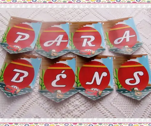 Bandeirolas Tema Carros Disney
