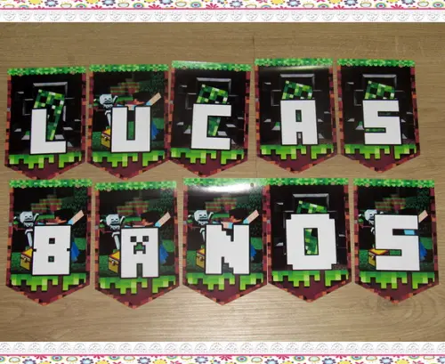 Bandeirolas Tema Minecraft