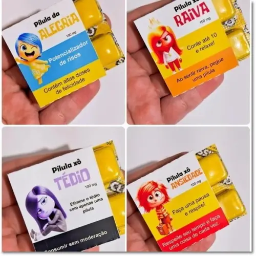 Caixinha com Chiclete Emoções Divertidamente