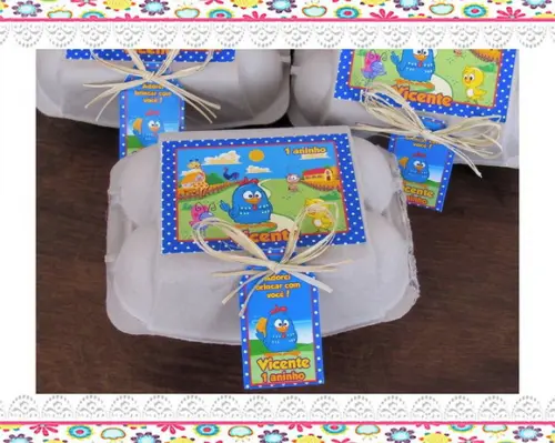Caixinha de Ovos Galinha Pintadinha Azul