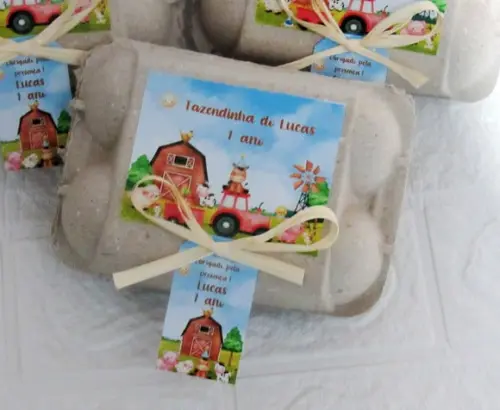 Caixinha de Ovos Personalizada Fazendinha