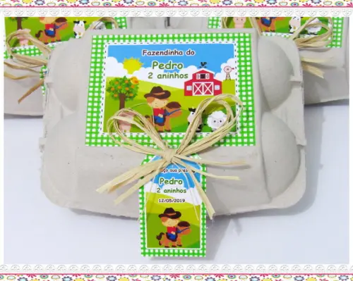 Caixinha de Ovos Personalizada Fazendinha