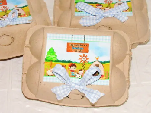 Caixinha de Ovos Personalizada Fazendinha Baby