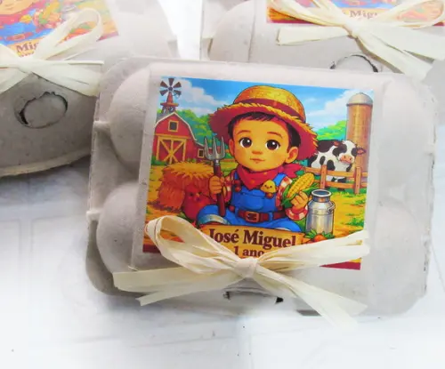 Caixinha de Ovos Personalizada Tema Fazendinha