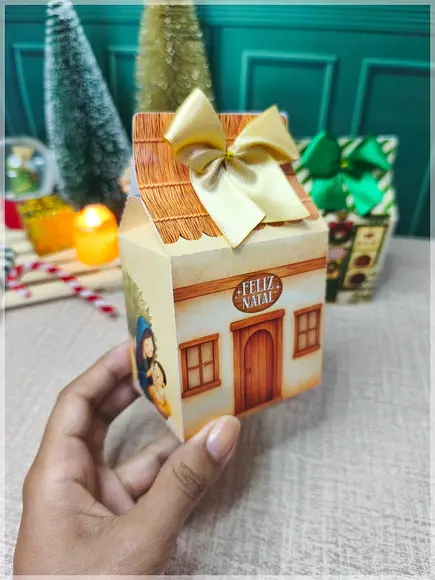 Caixinha Maletinha Casinha de Natal