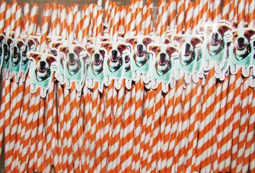 Canudo de Papel Personalizado Cachorrinho