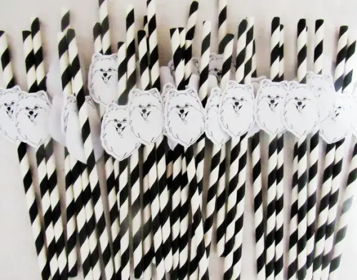 Canudo de Papel Personalizado Cachorrinho