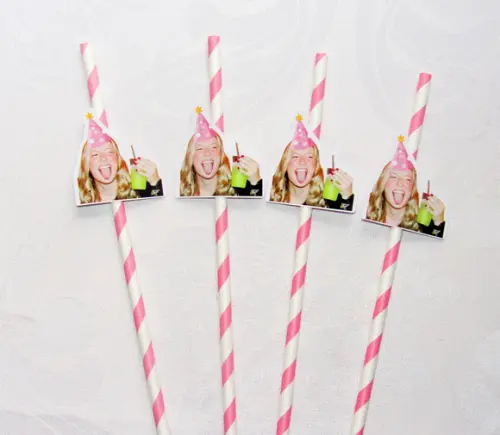 Canudo de Papel Personalizado Carinha de Festa Chapeuzinho