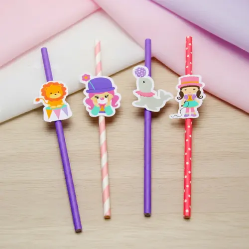Canudo de Papel Personalizado Circo