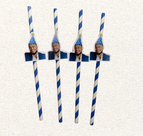 Canudo de Papel Personalizado Carinha de Festa Chapeuzinho