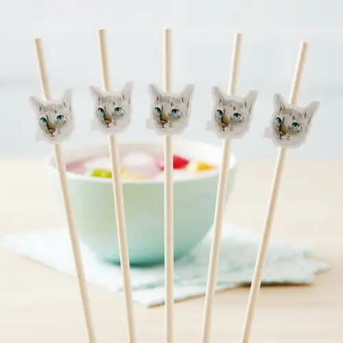 Canudo de Papel Personalizado Gatinho