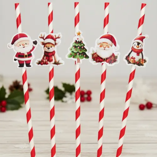 Canudo de Papel Personalizado Natal