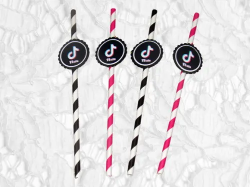 Canudo de Papel Personalizado Tik Tok