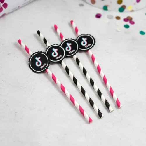 Canudo de Papel Personalizado Tik Tok