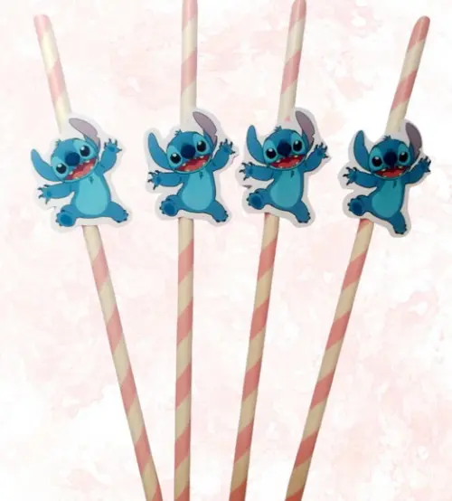 Canudo de Papel Personalizado Stitch