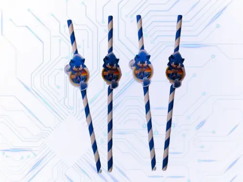 Canudo de Papel Personalizado Sonic