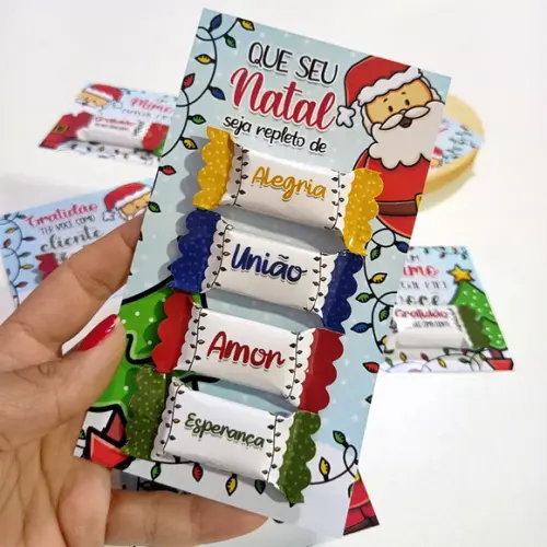 Card com 4 Balinhas Personalizada Natal