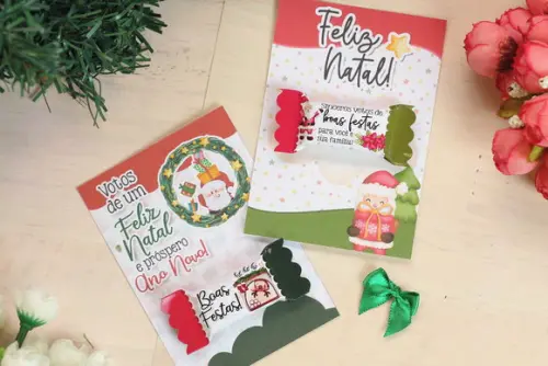 Card com Balinha Personalizada Brinde Natal